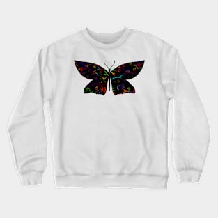 Rainbow Swirls, Black Silk Crewneck Sweatshirt